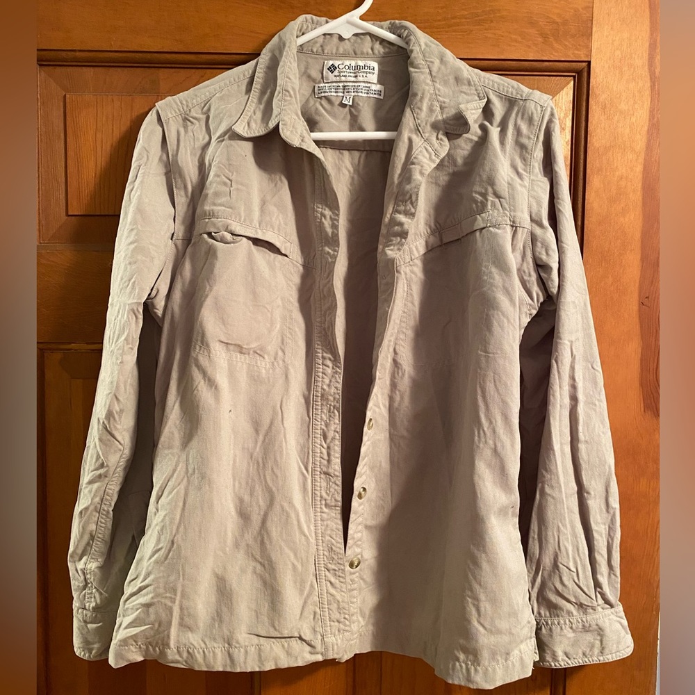 Vintage Columbia GRT convertible nylon LS hiking shirt / vest removable sleeves